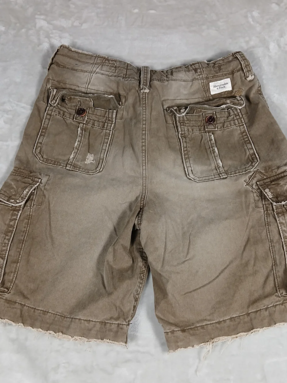 Y2K Abercrombie & Fitch Cargo Shorts 32 Baggy Heavyweight Distressed VTG